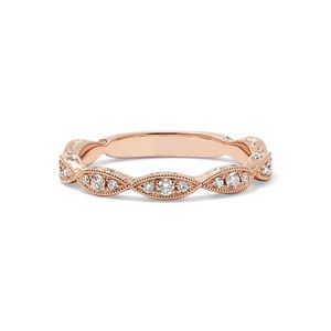 14K Rose Gold Diamond Wedding Band Ring